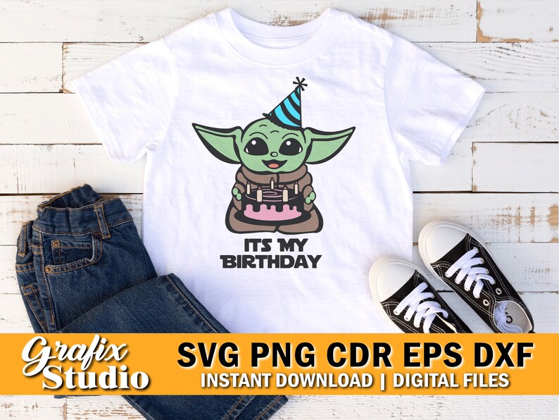 Star Wars Birthday Svg, Baby Yoda Shirt Design (Digital Download)