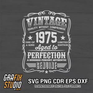 Vintage 1975 50. Geburtstag SVG | Gealtert zur Perfektion Shirt Idee