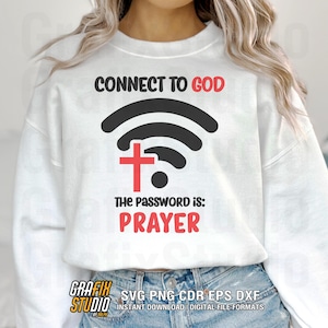 Connect to God The Answer Is Prayer Svg, Christian Svg, Faith Quote Cut File, Cricut Design, PNG, EPS, DXF Download
