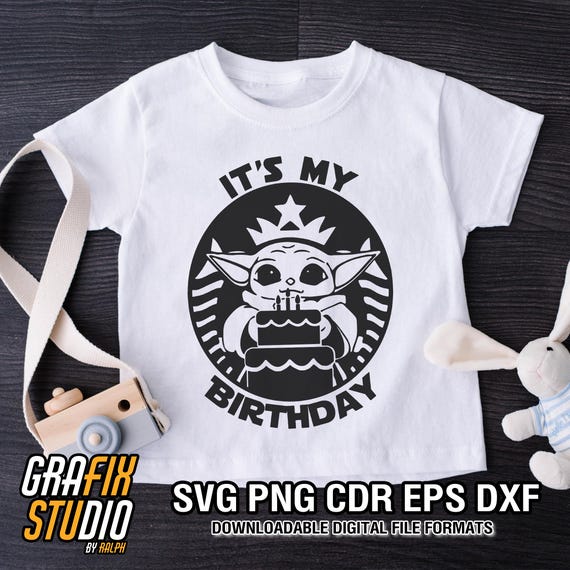 Its My Birthday Svg : Cute Baby Yoda Mandalorian Kids Shirt Design (Digital Download)