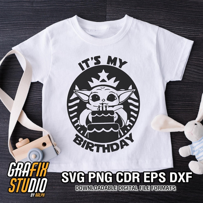 Its My Birthday Svg : Cute Baby Yoda Mandalorian Shirt Design (Digital Download)