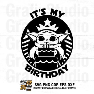 Its My Birthday Svg : Cute Baby Yoda Mandalorian Kids Shirt Design (Digital Download) image 2