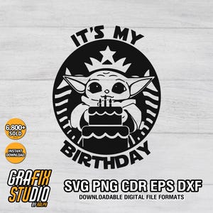 Its My Birthday Svg : Cute Baby Yoda Mandalorian Kids Shirt Design (Digital Download) image 11