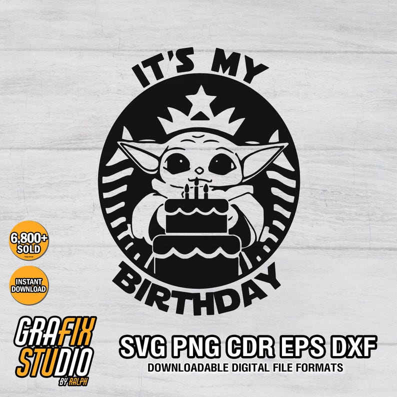 Its My Birthday Svg : Cute Baby Yoda Mandalorian Kids Shirt Design (Digital Download) image 11