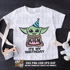Star Wars Birthday SVG, Baby Yoda Shirt Design (Digital Download)