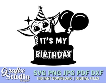 Yoda Birthday Svg Etsy