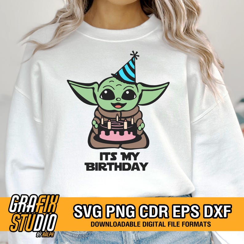 Star Wars Birthday Svg, Baby Yoda Shirt Design (Digital Download)