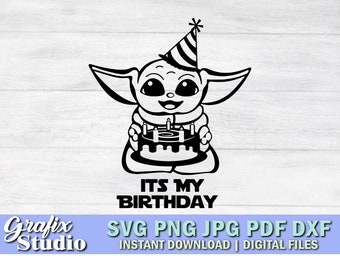 Yoda Birthday Svg Etsy