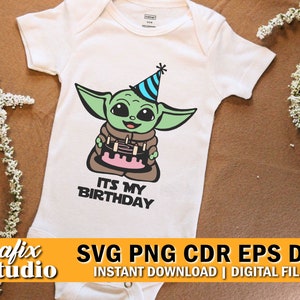 Star Wars Birthday Svg, Baby Yoda Shirt Design (Digital Download)