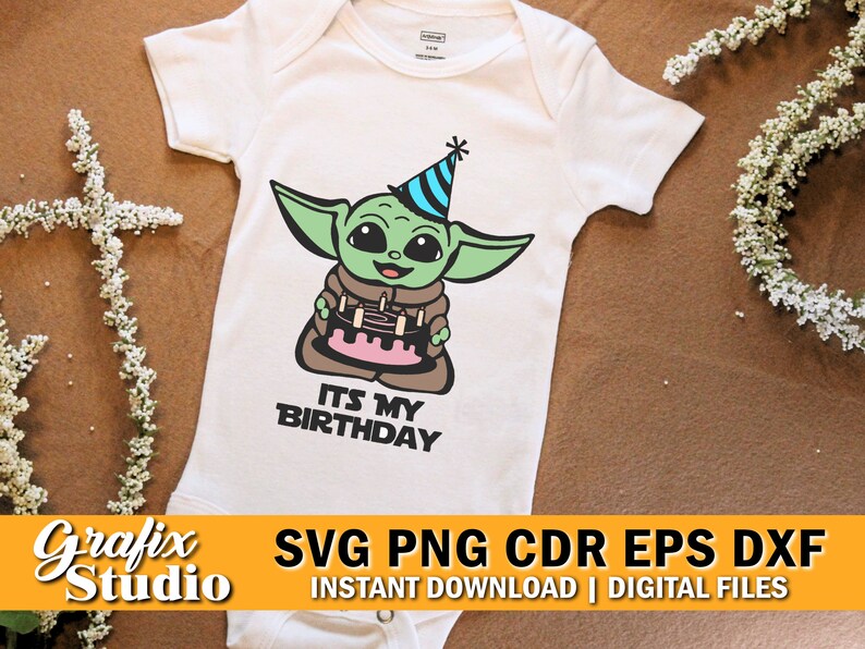 Star Wars Birthday Svg, Baby Yoda Shirt Design (Digital Download)