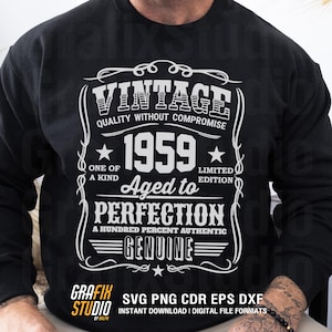 67th Birthday SVG: Vintage 1959 Shirt Design (Digital Download)