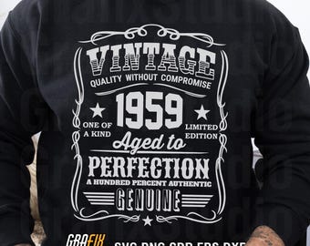 67th Birthday SVG: Vintage 1959 Shirt Design (Digital Download)