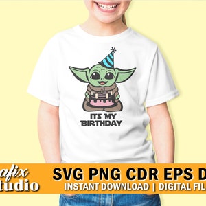 Star Wars Birthday Svg, Baby Yoda Shirt Design (Digital Download)