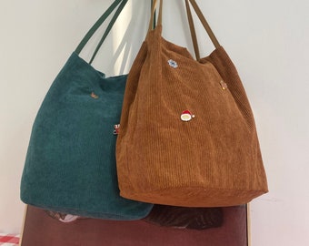 Shoulder bag, bucket bag, corduroy bag, handbag