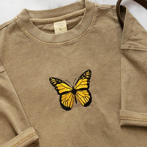 Butterfly Embroidered Tshirt,Custom Personalised Butterfly Unisex Shirt,Oversized  tshirts,Gifts for her/he,Nature Lover's Gift