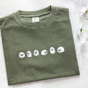 Embroidered Sheep Tshirt,Personalised Cute sheep Unisex Shirt,Oversized tshirts,Gifts for her/he,Animals Lover's Gift image 2