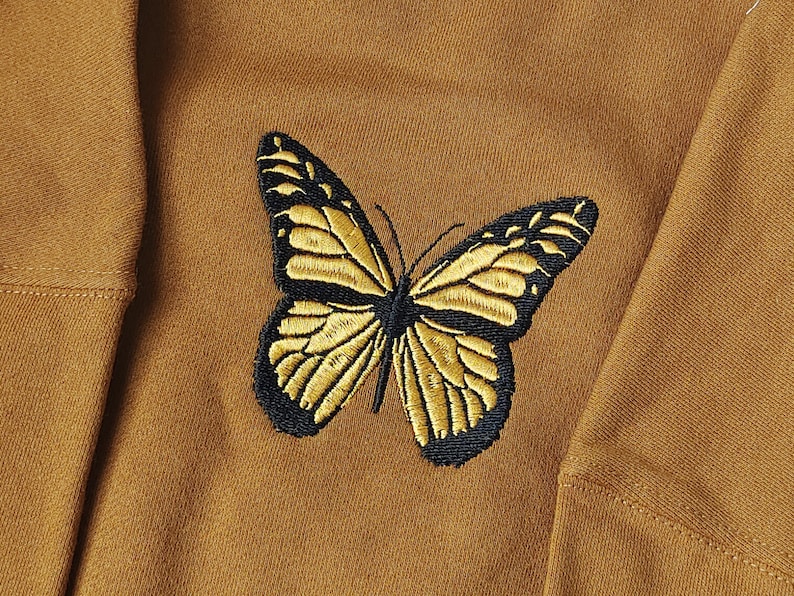 Butterfly embroidered sweatshirt,Brown sweatshirt crewneck,Fall Sweatshirt,vintage sweatshirt image 3