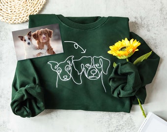 Custom Pet Embroidered Sweatshirt,Custom Pet Gifts,Personalized Dog Sweatshirt,Embroidered Hoodie,Pet Portrait,Birthday Gifts,Pet Gifts