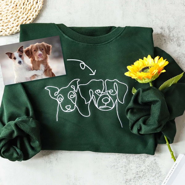 Custom Pet Embroidered Sweatshirt,Custom Pet Gifts,Personalized Dog Sweatshirt,Embroidered Hoodie,Pet Portrait,Birthday Gifts,Pet Gifts