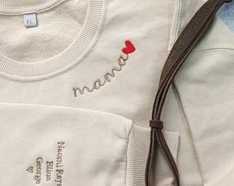 Custom Mama Embroidered Sweatshirt,Custom Mama Crewneck With Kids Names,Personalized  Mom Sweatshirt,Gift For Mom, Mother's Day Gift