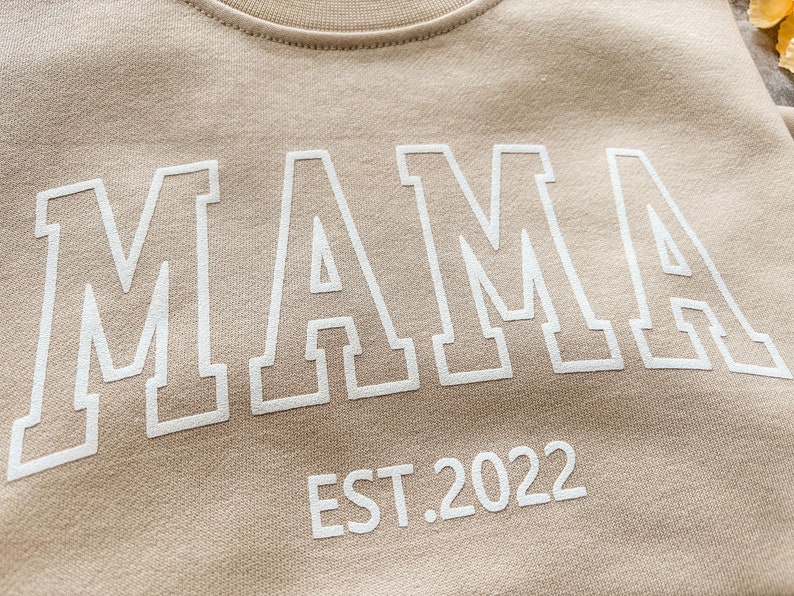 Custom Embossed Mama Sweatshirt with Kids Names,MAMA Puff Design Sweatshirt,Custom Puff Print Sweatshirt,Mothers Day Gift image 4