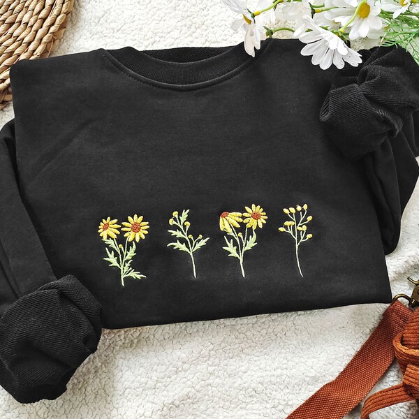 Vintage Sunflower Print Buttoned Sweater