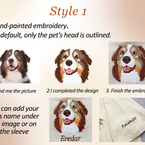 Custom Pet From Your Photo Embroidered Shirt,Personalized Dog Shirt,Custom Pet Portrait Gift,Embroidered Cat T Shirt,Custom Gifts image 6