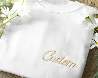 Custom Text embroidered sweatshirt,Personalized Sweatshirt,embroidered crewneck ,anniversary gift