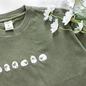 Embroidered Sheep Tshirt,Personalised Cute sheep Unisex Shirt,Oversized tshirts,Gifts for her/he,Animals Lover's Gift image 1