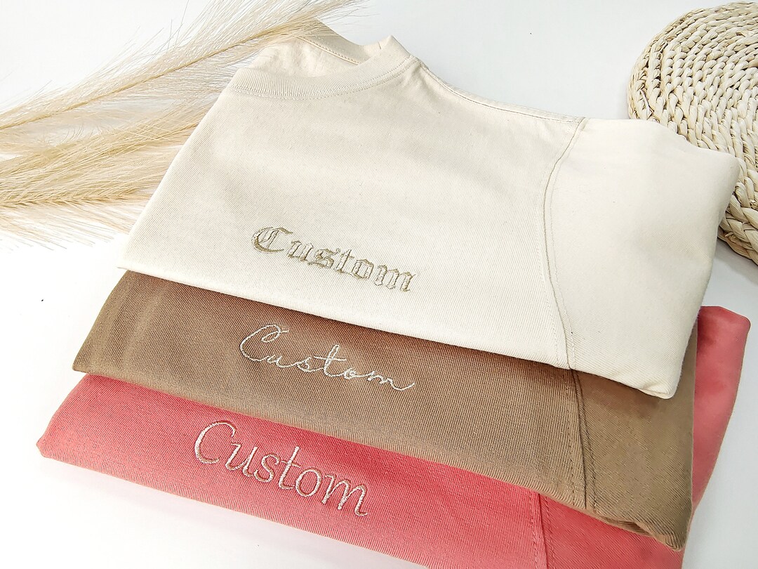 Custom Embroidered T Shirt,custom Text Shirt, Custom Logo Shirt