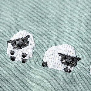 Embroidered sheep sweatshirt,embroidered sweatshirt,Green Sweatshirt,Farm,vintage sweatshirt image 5