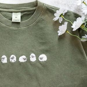 Embroidered Sheep Tshirt,Personalised Cute sheep Unisex Shirt,Oversized tshirts,Gifts for her/he,Animals Lover's Gift image 4