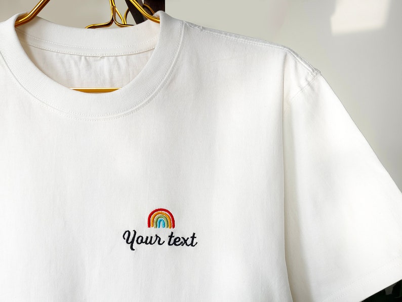 Custom Embroidered Text T Shirt,Custom Logo Shirt,Embroidered Tee, Custom Tee,Personalized Gifts,Mother's Day Gift image 1