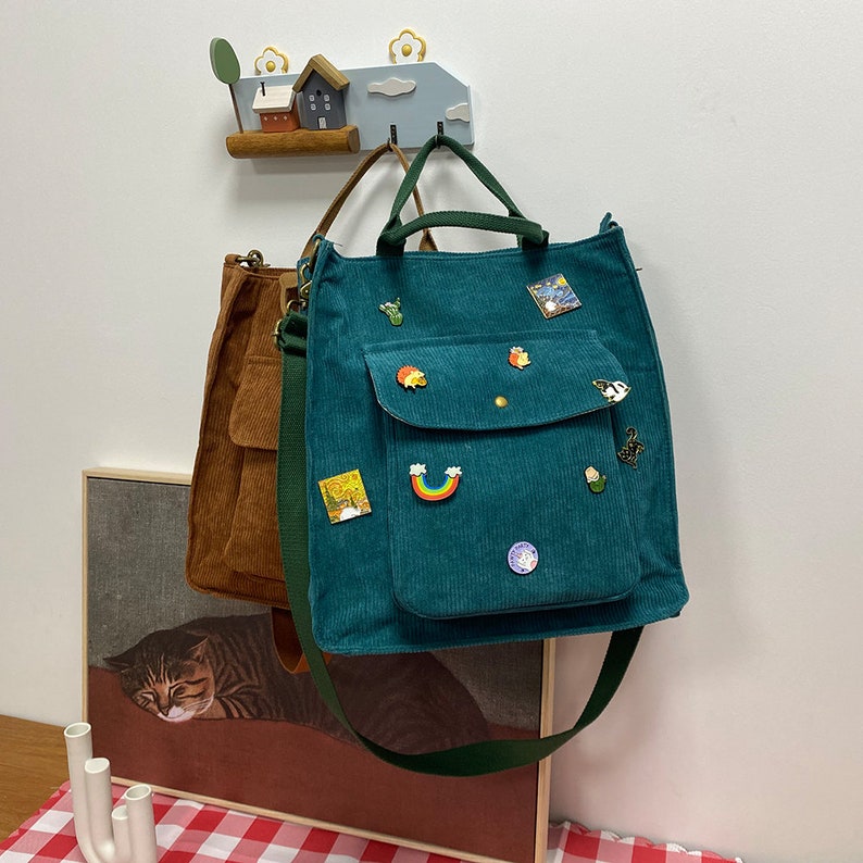 Corduroy Shoulder Bag,Handbag,Shoulder Messenger Bag,Tote Bag For Shopping,Corduroy Bag image 3