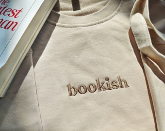 Bookish Embroidered Sweatshirt,Embroidered Sweatshirt,Trendy sweatshirt,Reading Sweatshirt,Book Readers Gift,Book Readers Gift