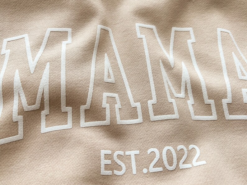 Custom Embossed Mama Sweatshirt with Kids Names,MAMA Puff Design Sweatshirt,Custom Puff Print Sweatshirt,Mothers Day Gift image 2