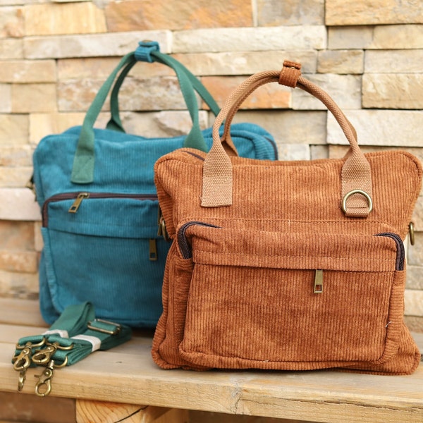 Backpack, crossbody bag, shoulder bag, handbag, corduroy bag