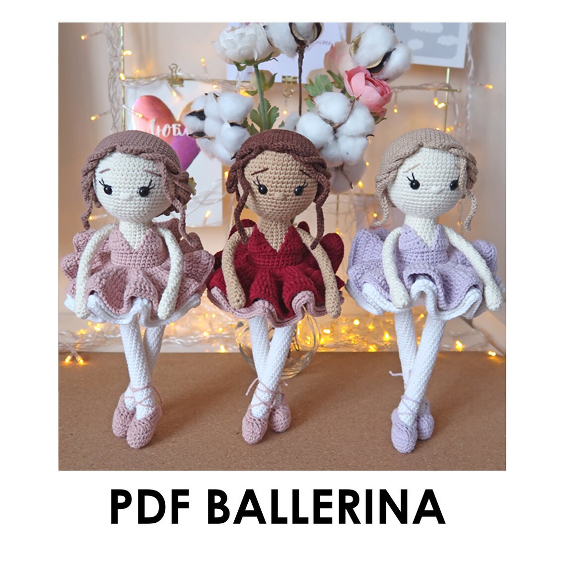 Ballerina ballet dancer doll Crochet PDF pattern amigurumi Etsy