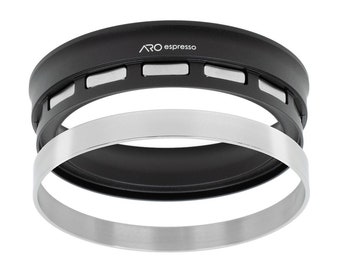 ARO PortaFunnel™ | Magnetic Dosing Funnel for Espresso | Black Anodized Aluminum and Polished Stainless Steel