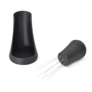 WDT Tool & Self-Aligning Stand | Espresso Distribution Tool | Espresso Stirrer | Securely Store your WDT Tool | Style: Round