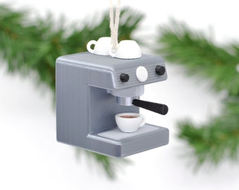 3D Espresso Machine Christmas Ornament | Removable Magnetic Portafilter
