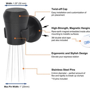WDT Tool & Space Saving Hanging Mount Espresso Distribution Tool Espresso Stirrer Securely Store your WDT Tool Style: Round image 2