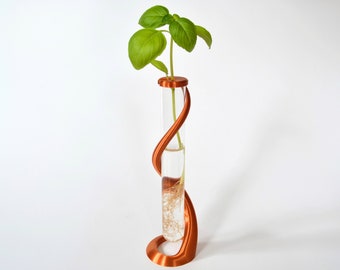 Plant Propagation Stand With Glass Tube, Spiral Planter Holder