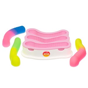 5&quot; Sour Gummy Worm Silicone Mold for Epoxy Resin, Soap, Plaster, Chocolate, Baking | Food-Safe, Sugar Texture, XL Candy | Crystal Low Molds