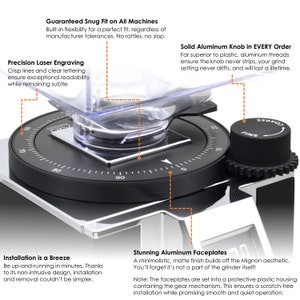 ARO Espresso™ Grinder Setting Dial for Eureka Mignon Aluminum Dial Faceplates Solid Aluminum Knob Effortless Grind Adjustments image 2
