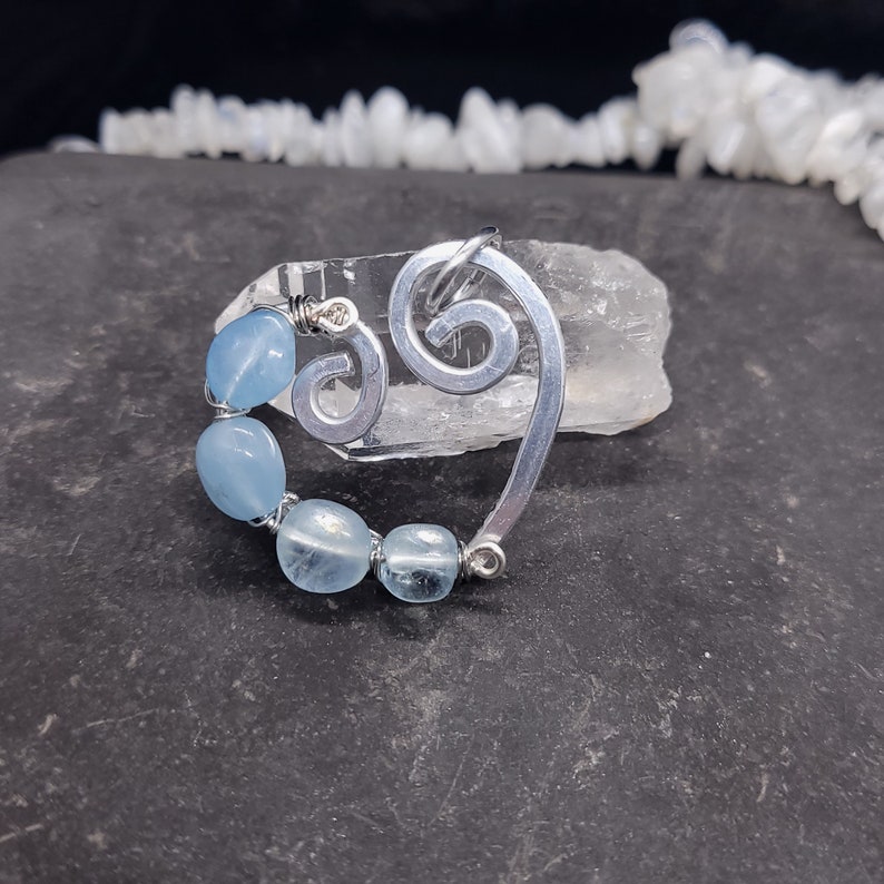 on Black Cord March Aquamarine Crystal Heart Birthstone Pewter Pendant on Black Cord March Aquamarine Crystal Heart Birthstone Pewter Pendant