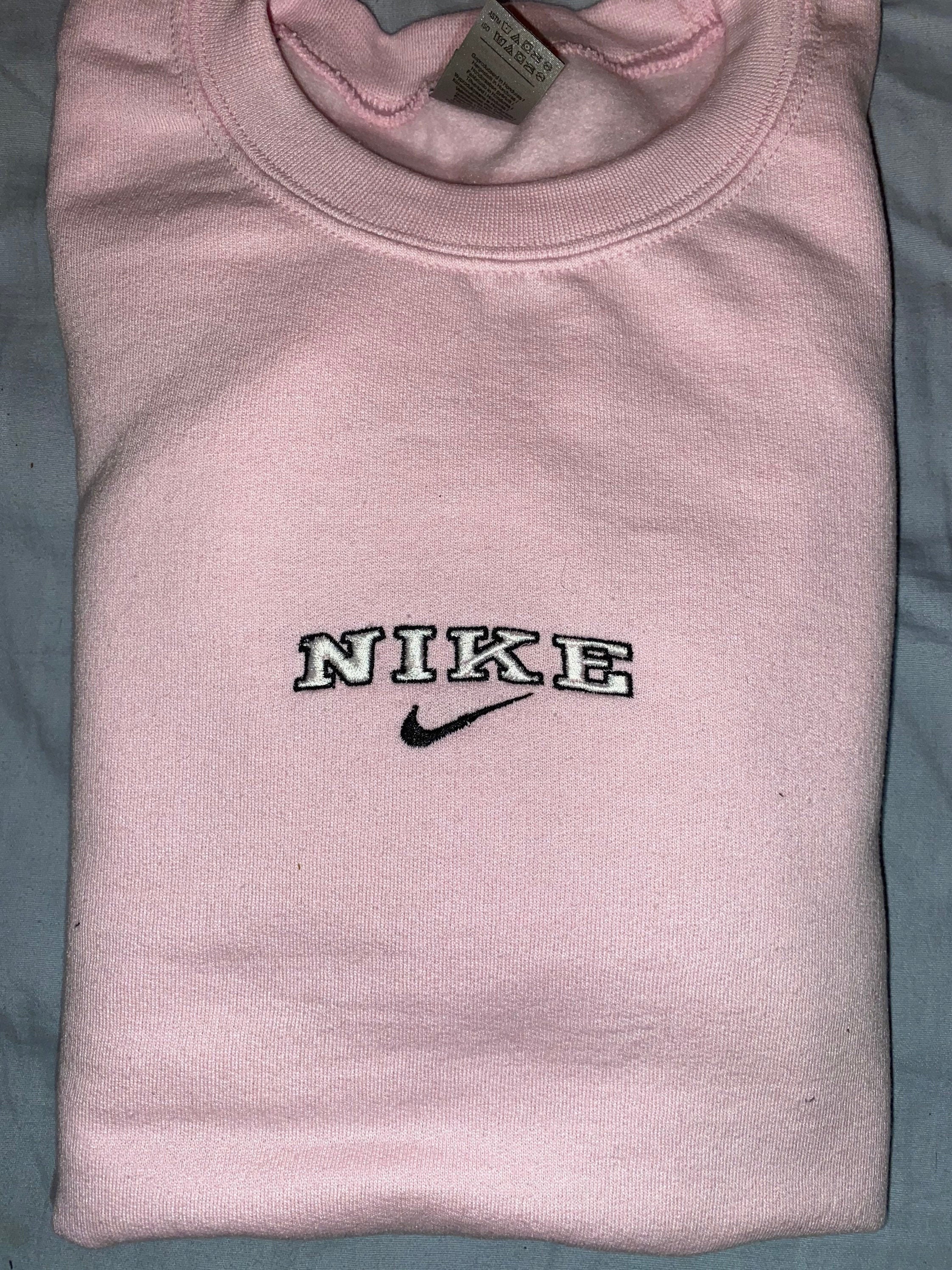 Pink Nike Inspired Spellout Sweater | Etsy