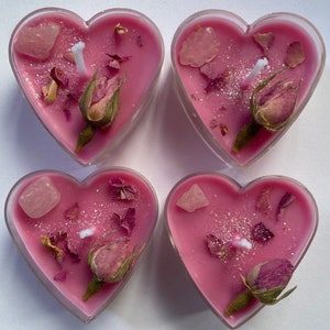 Three Little Hearts Heart Shaped Hot Pink Candles With Tray