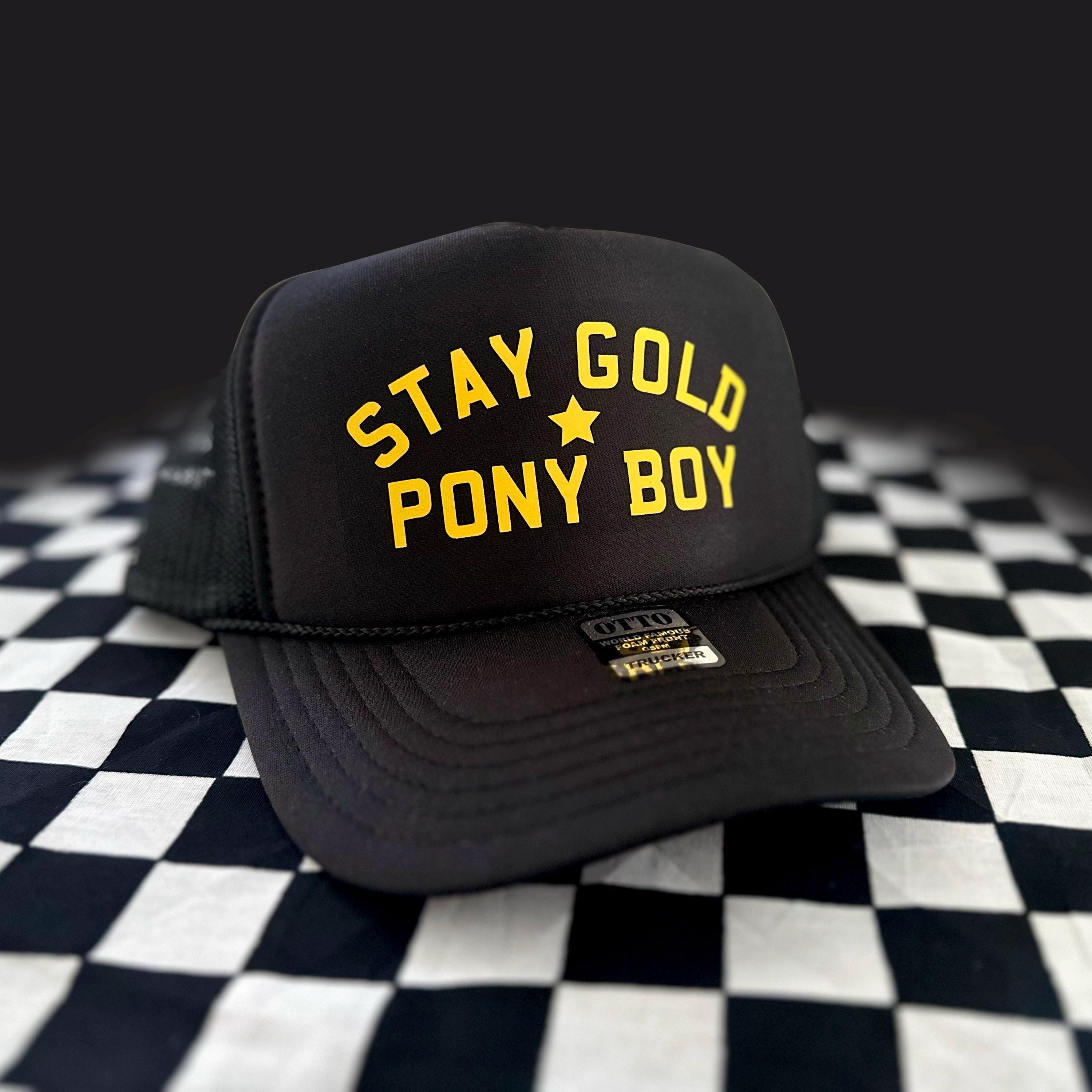 Mustard Yellow/Gold Monogram Baseball Hat Cap Trucker Mustard Yellow Trucker Hat — Modern Misfits main image 3