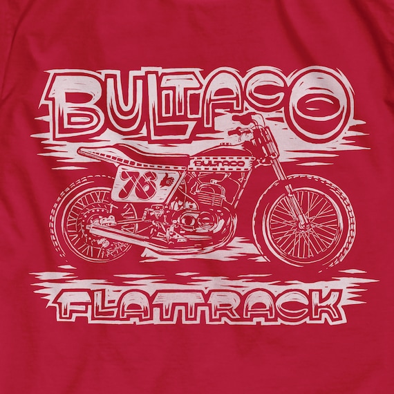 Bultaco Flattrack Motorcycle Tshirt Vintage Shirt Dirt Track Flat Track Art Etsy